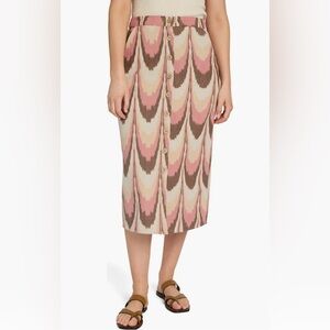 Whitley Print Front Button Skirt in  Desert Ikat NWT